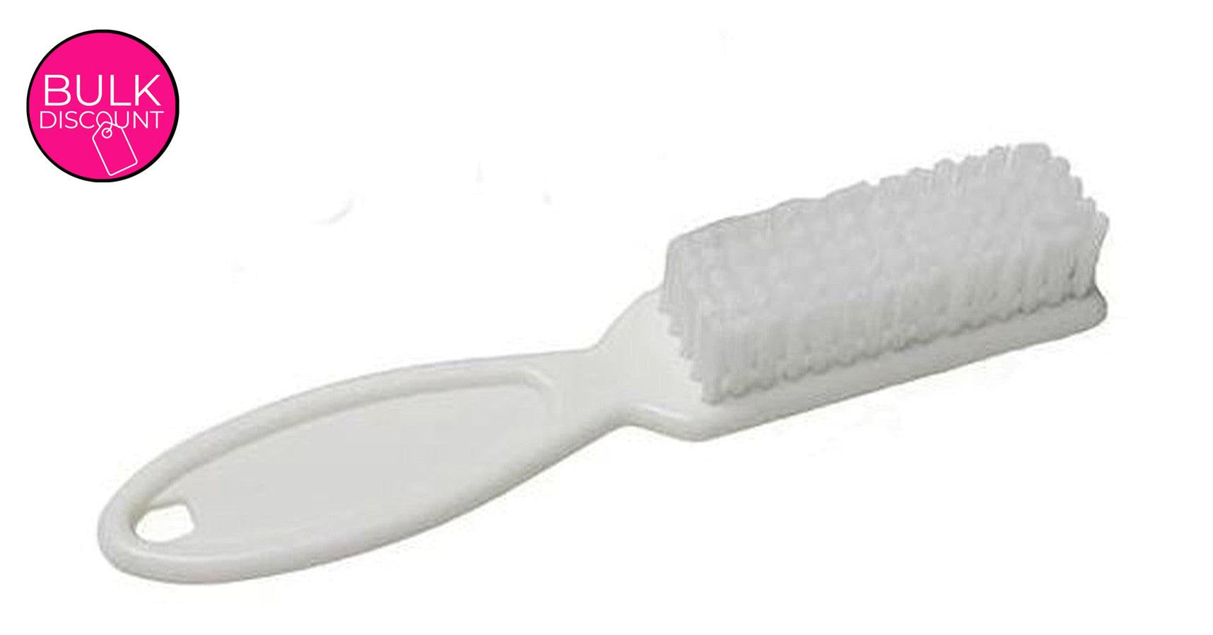 Nail Scrub Brush, plastic handle - WHITE or CLEAR