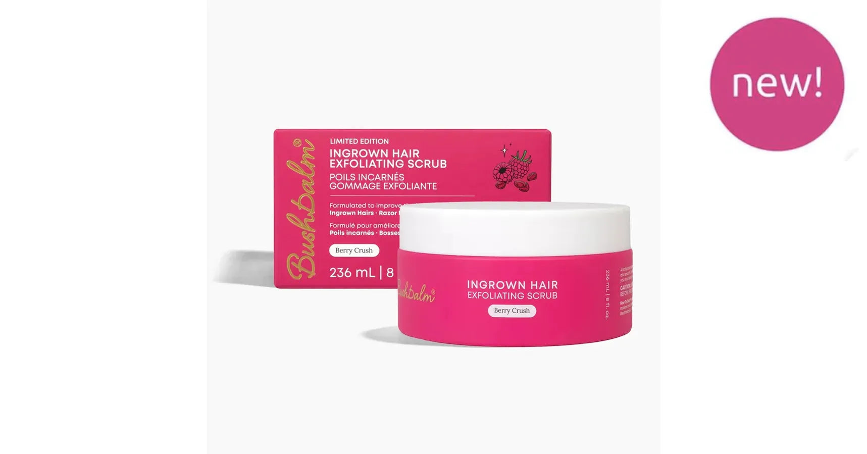 Bushbalm Berry Crush Exfoliating Scrub Ingrown Hair (8oz/236ml)