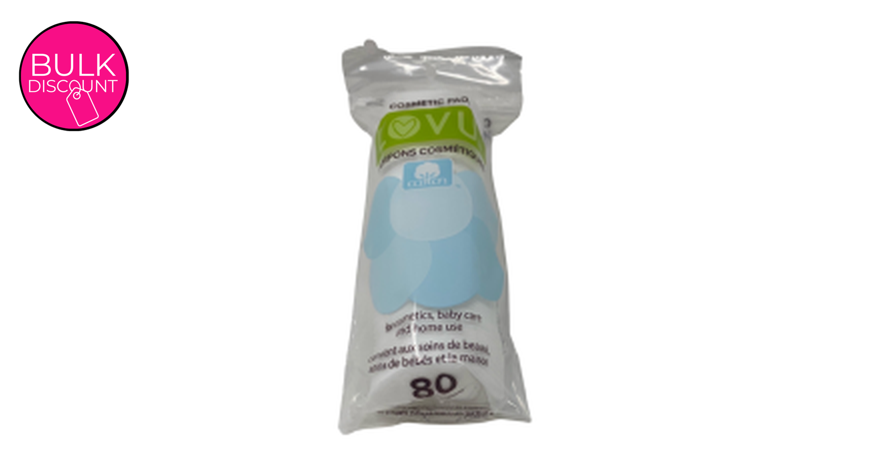 Delon Lovu Cotton Cosmetic Pads (80 pc/pk)