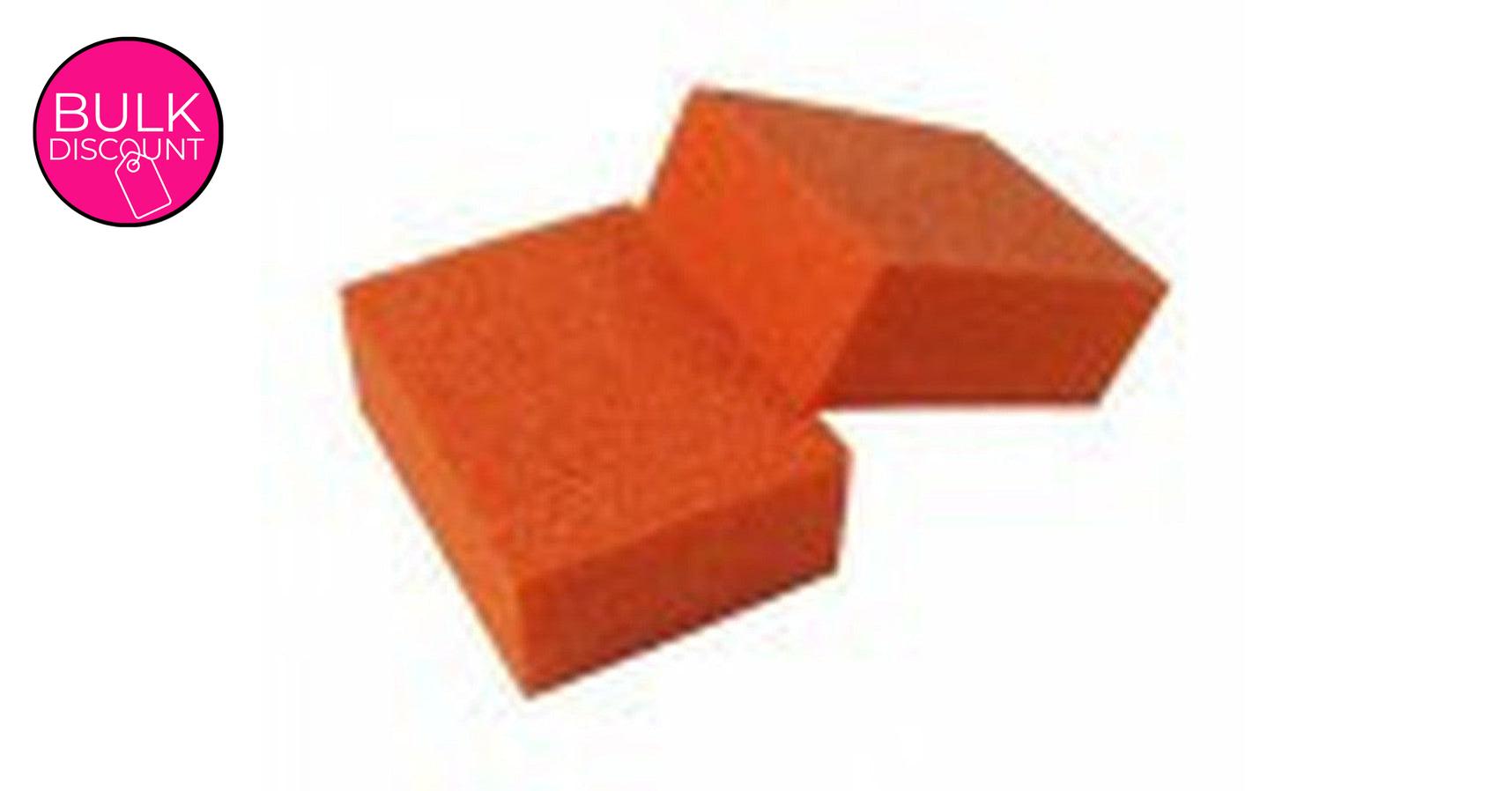 Mini Block Buffers, orange. (180/120 grit) - 50/pk