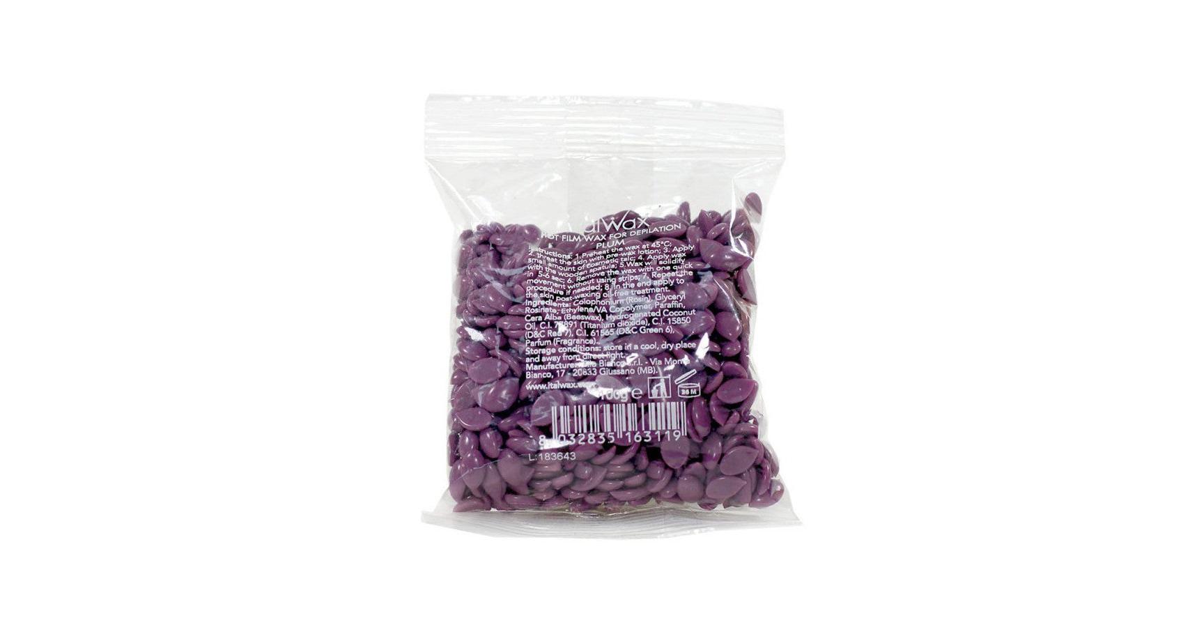 Italwax Hot Film Hard Wax in Granules Plum (100g sample)
